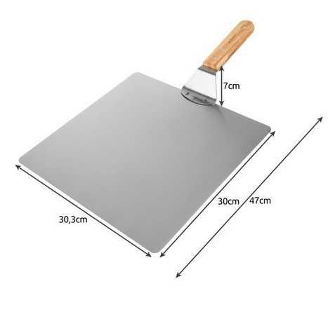 Стоманена шпатула тип лопата за пещ за пица с ПОДАРЪК ръквица