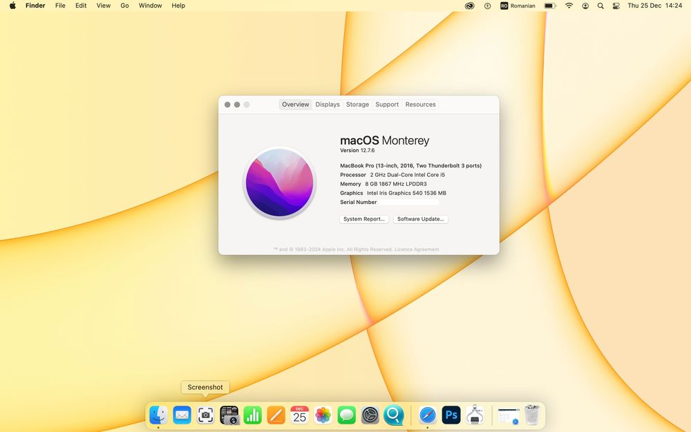 Macbook Pro 2016 13'' 8GB RAM 250 GB SSD - stare foarte buna