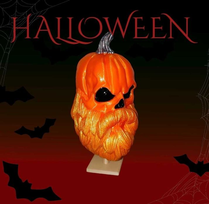 Декорация за Halloween / Хелоуин Тиквен череп с брада / комплект