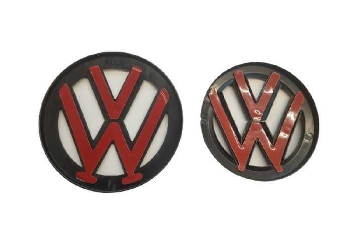 Set 2 Embleme Fata Spate Negru Lucios Volkswagen VW Passat B8, 2016-18