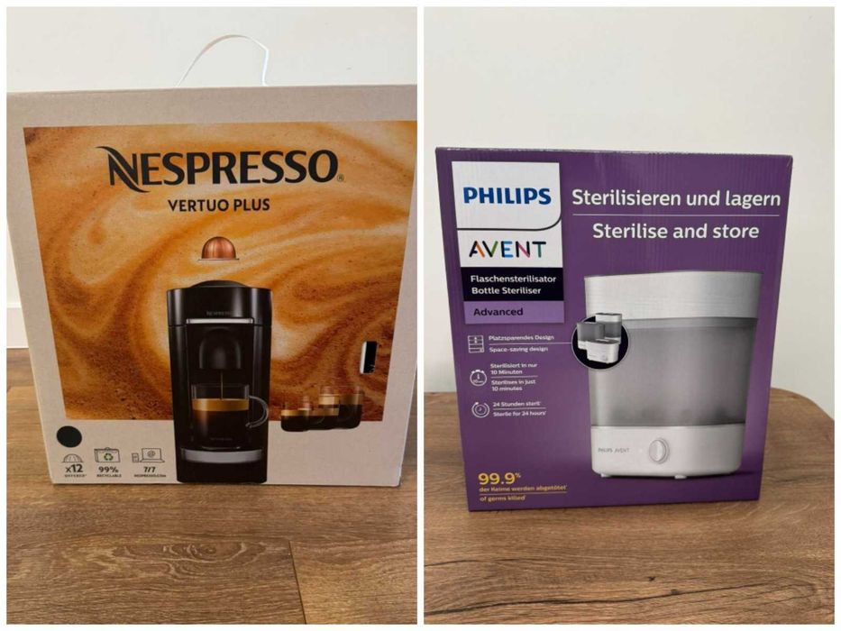 Kафе автомат VERTUO PLUS BLACK и Стерилизатор PHILIPS