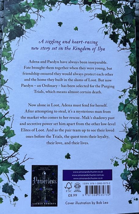 Al doilea volum din seria Powerless by Lauren Roberts