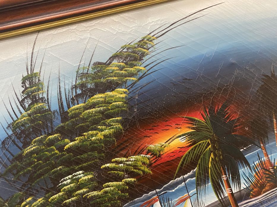 Стара френска картина маслено платно