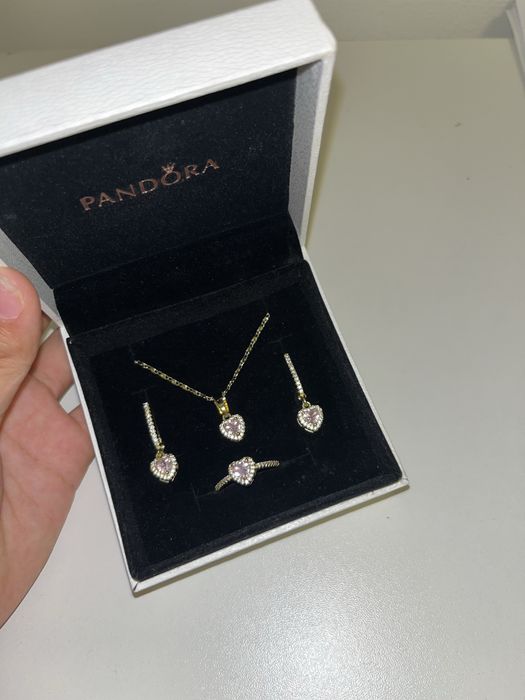 Pandora комплект титан , фианти