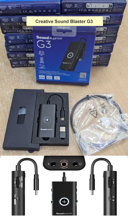 7 вида Creative външни USB звукови карти и DAC усилватели – Sound Blaster Play! 4 / G3 / G6 / GC7 / X4 / G8 / Creative Live! Audio A3 Разопаковани