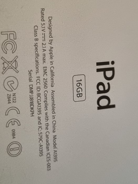 iPad Tab model A-1395