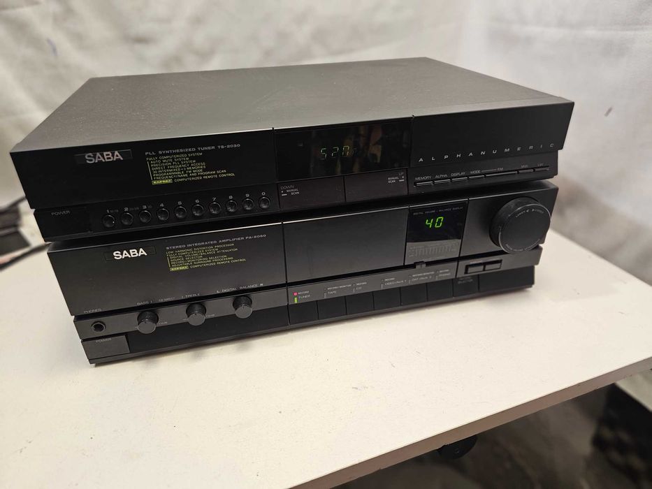 Linie Audio Saba Amplificator PA 2060 si Tuner TS 2030 Display Verde Phono