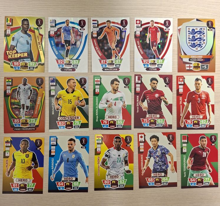 PANINI ADRENALYN XL 2022 World cup cards.