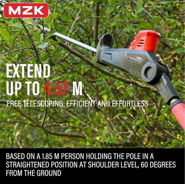 Foarfecă Telescopică Gard Viu cu Acumulator MZK 20V (2 Baterii) - NOUĂ