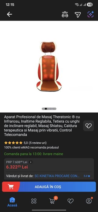 Se vinde scaun de masaj.