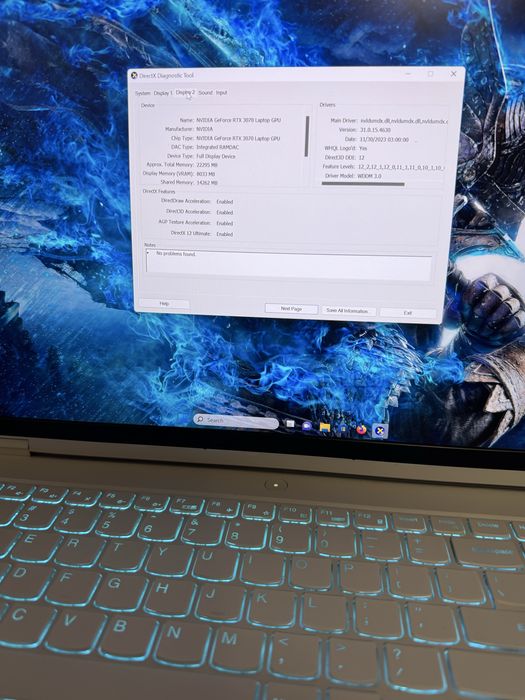 Legion 5 PRO 16ACH6H RTX 3070 Display 16 4k RAM64 GB Nvme 2TB