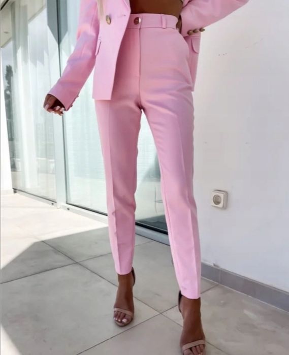vand costum elegant roz pastelsacou &pantaloni