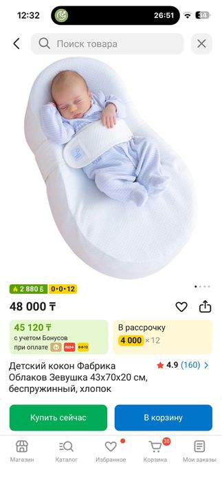 Кокон Зевушка и подушка для кормления