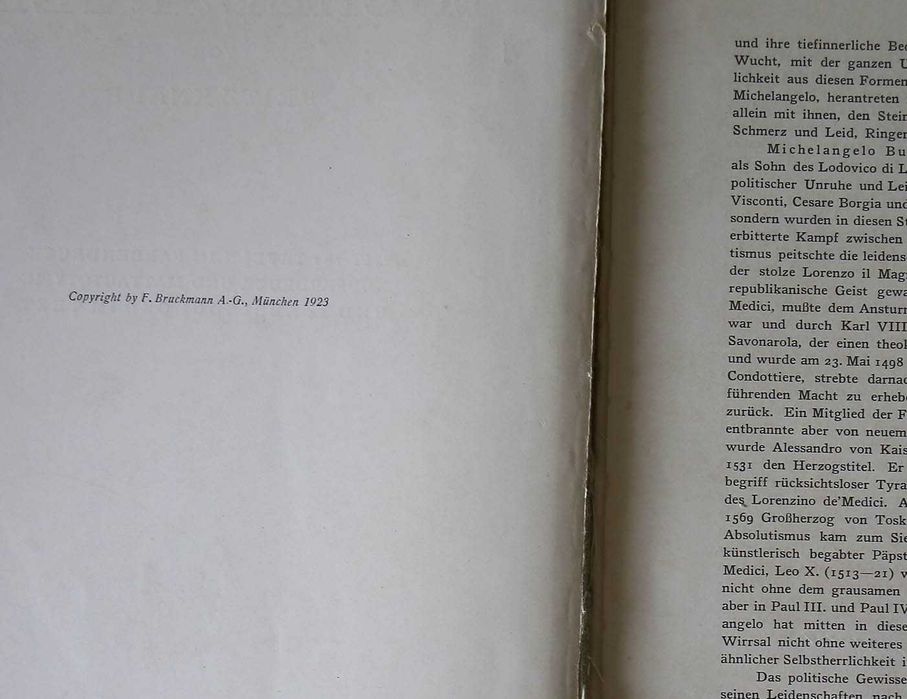 Немецкий альбом 1923 года с иллюстрациями работ Микела́нджело