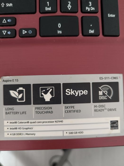 Laptop Acer Aspire E 15 Red