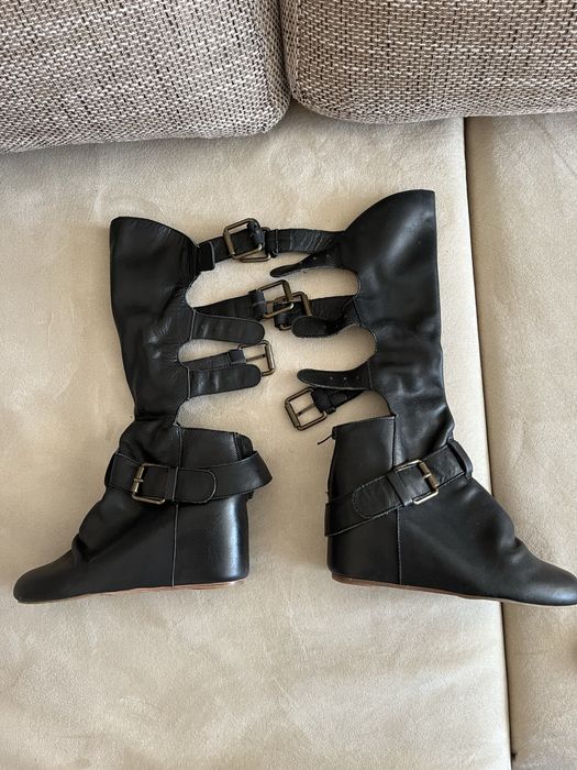 Екставагантни ботуши 36 номер от естествена кожа