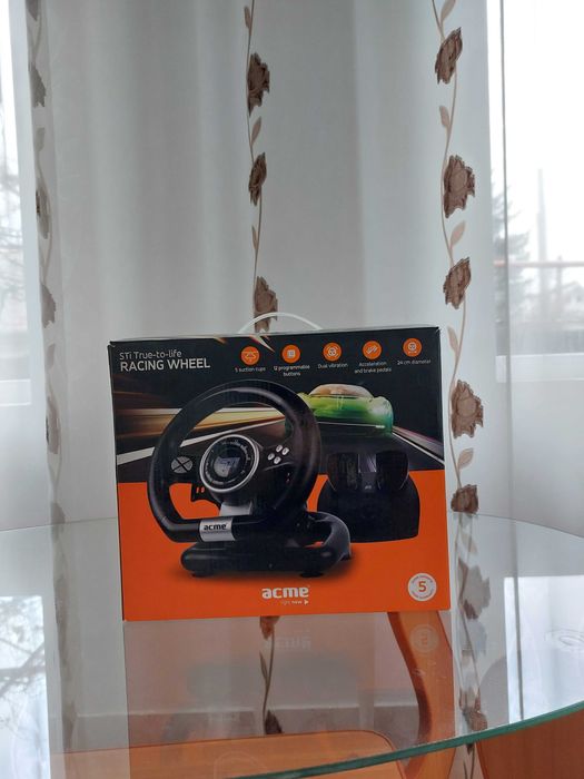 Volan Acme Racing STI, PC, Negru