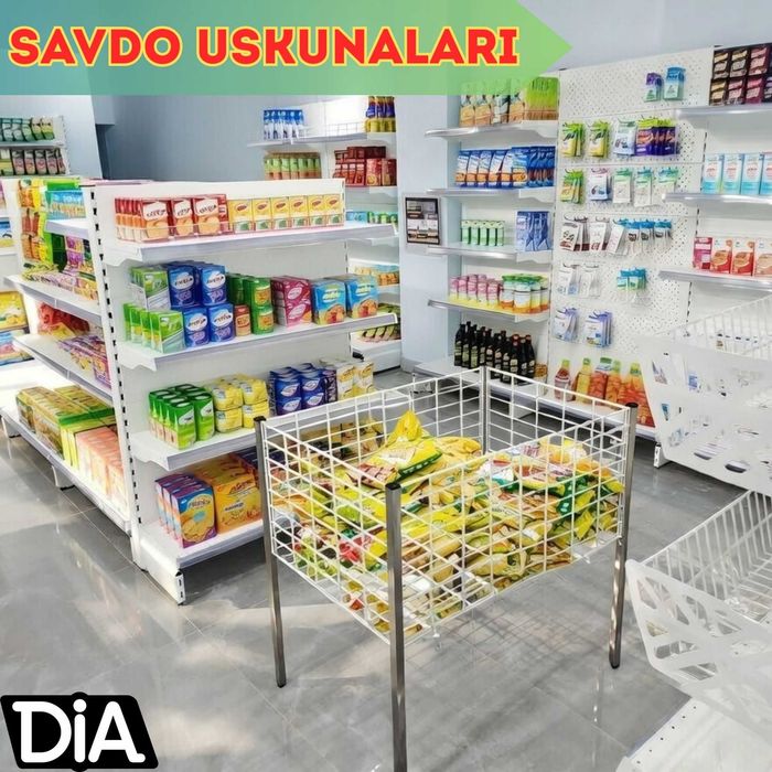 Стеллажи металлические для магазина, savdo tokcha, polka