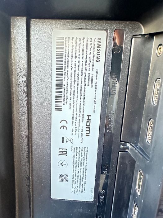 Монитор 27" Samsung LS27BG400EIXCI черный