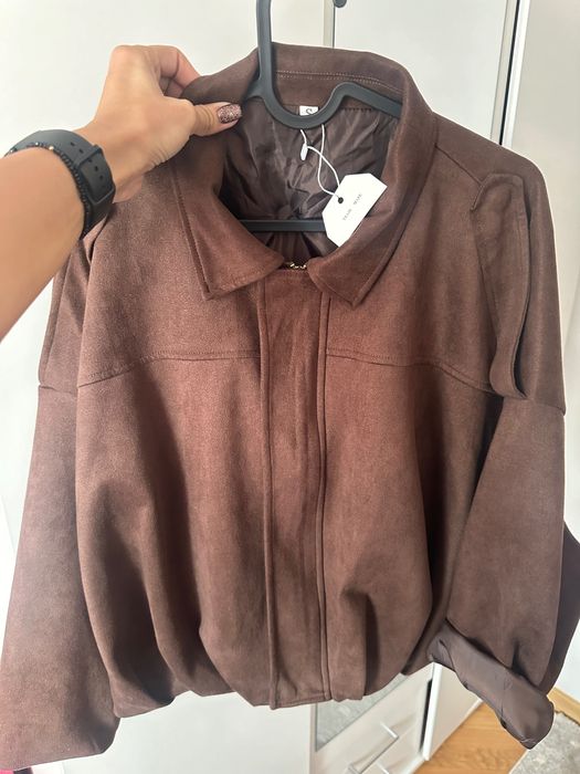 Кафяво шоколадово велурено яке по модел на зара, с/м