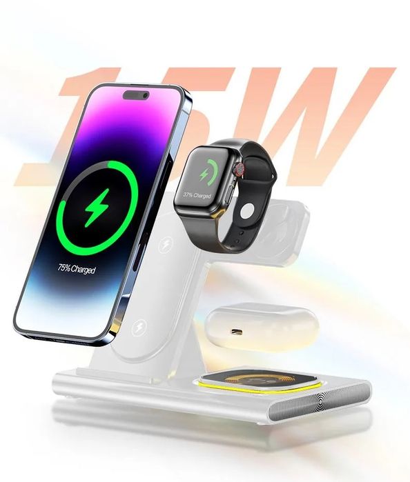 Incarcator magnetic 4 in 1, pentru Apple/iPhone/AirPods/AppleWatch