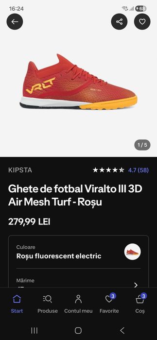 Adidasi/ghete fotbal sintetic Decathlon Kipsta Viralto 42