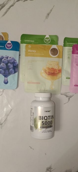 тканевые маски 6 шт + биотин