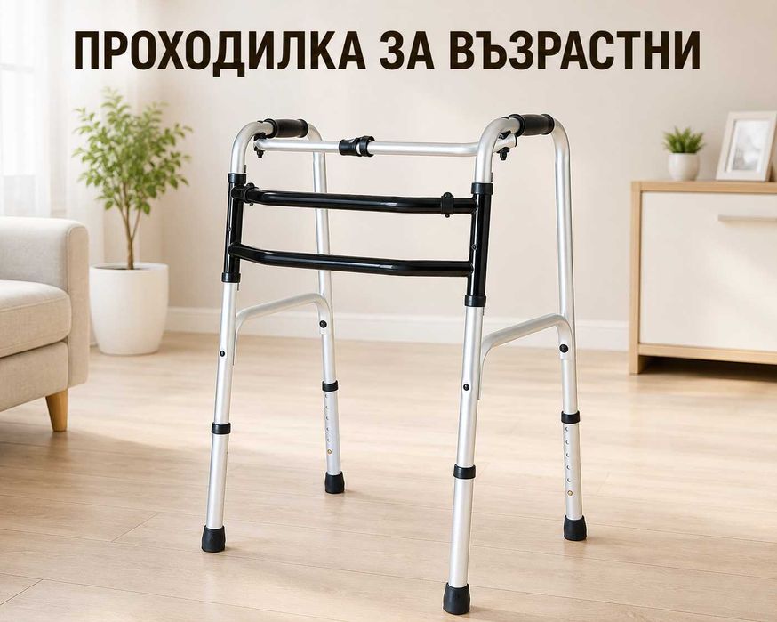 Проходилка за възрастни – алуминиева, сгъваема, до 120 кг