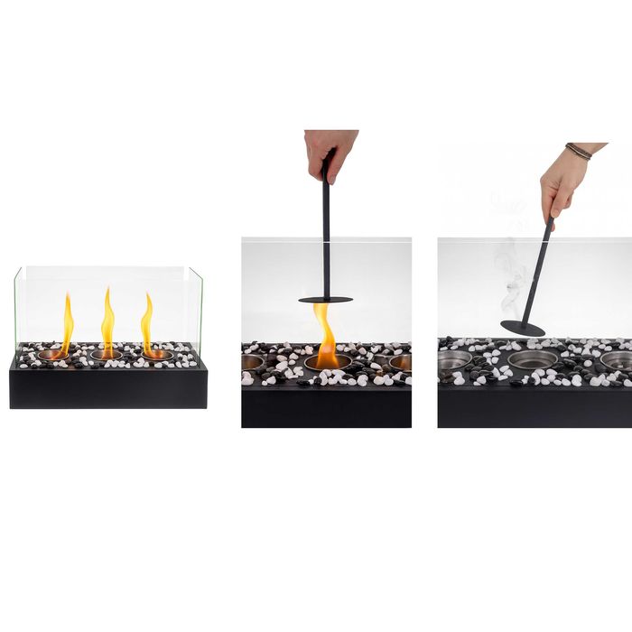 Преносима Биокамина 45х30х21 Бездимна, стомана на биоетанол био Камина