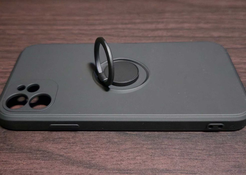 Husa silicon OEM cu inel Apple iPhone 11 black