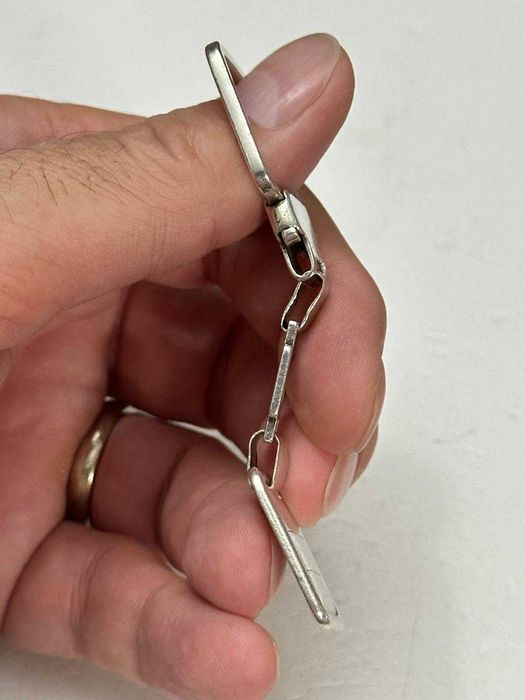 BRELOC CHEI ARGINT 925 - Cu PLACUTA Patrata - 21g. - Vintage !