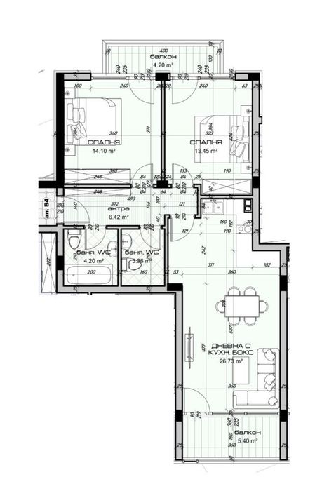 3-стаен в Варна-Виница площ 108