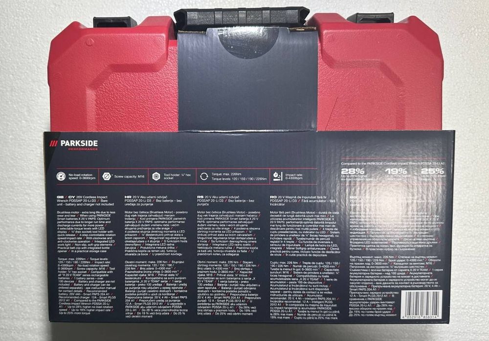 Bormașină impact Parkside negru 20v