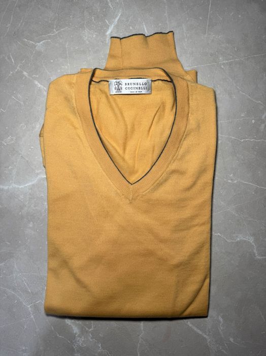 Brunello Cucinelli свитер хлопковый оригинал желтый