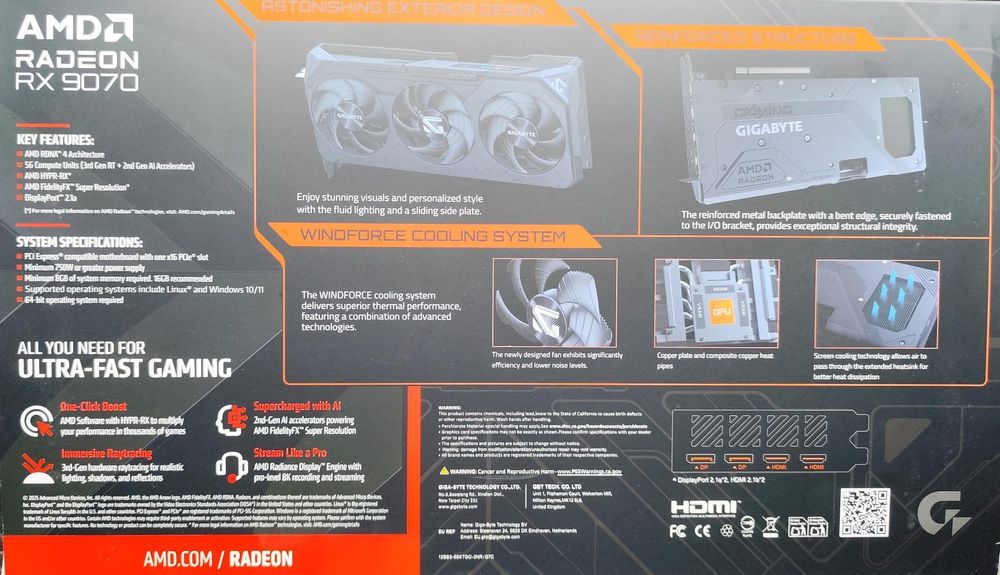 OFERTA! Vând placă video GIGABYTE RX 9070 RADEON nouă sigilată