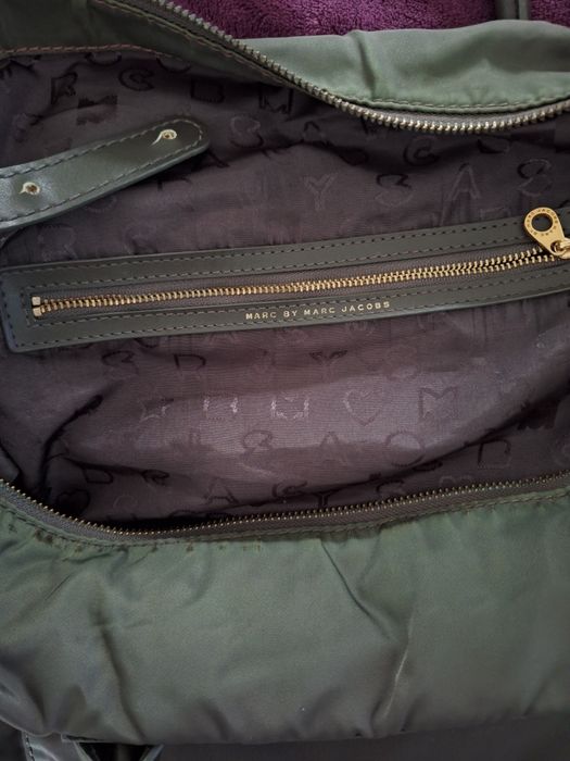 Marc by Marc Jacobs оригинална зелена чанта от плат и кожа