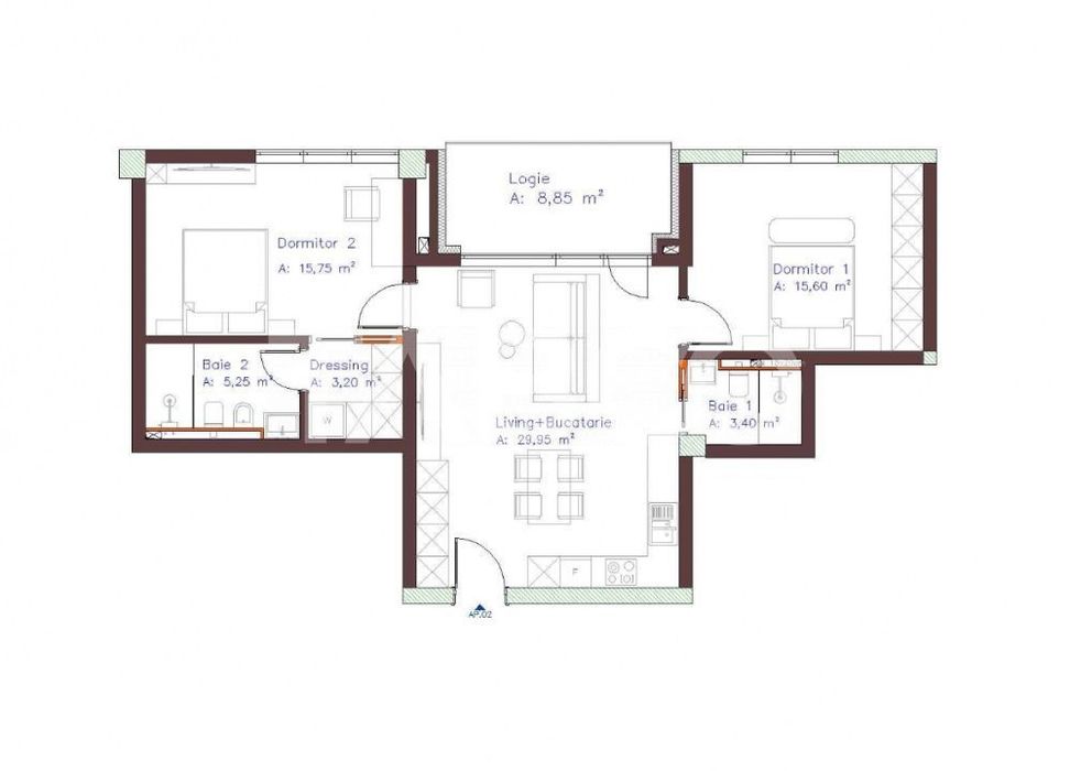 Apartament cu 3 camere bloc nou de vanzare in Centru — fotografia 1