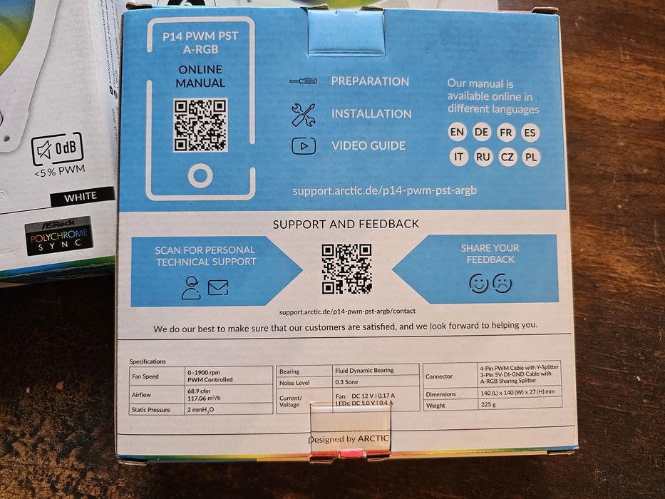 Arctic P14 PWM PST ARGB вентилатори Арктик 140мм  за компютър