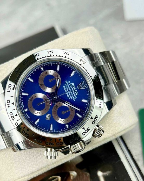 Чисто нов механичен часовник Rolex Daytona blue