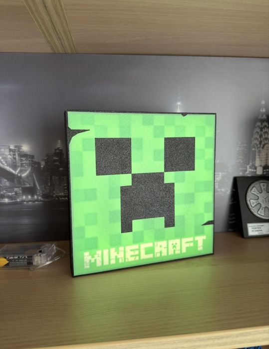 Minecraft Creeper нощна LED лампа с батерии