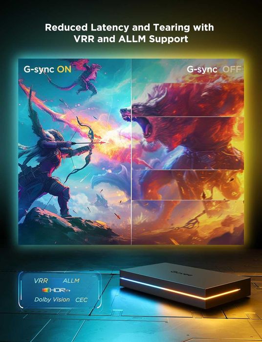 Govee AI Gaming Sync Box Kit 2 - HDMI 2.1, 4K/144Hz (За Монитор 27-34)