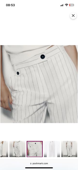 Costum Zara alb marime S M vesta si pantalon