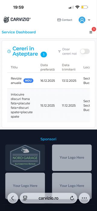 Vand Afacere la cheie, platforma online conectare service auto-clienti CARVIZIO.ro urgent