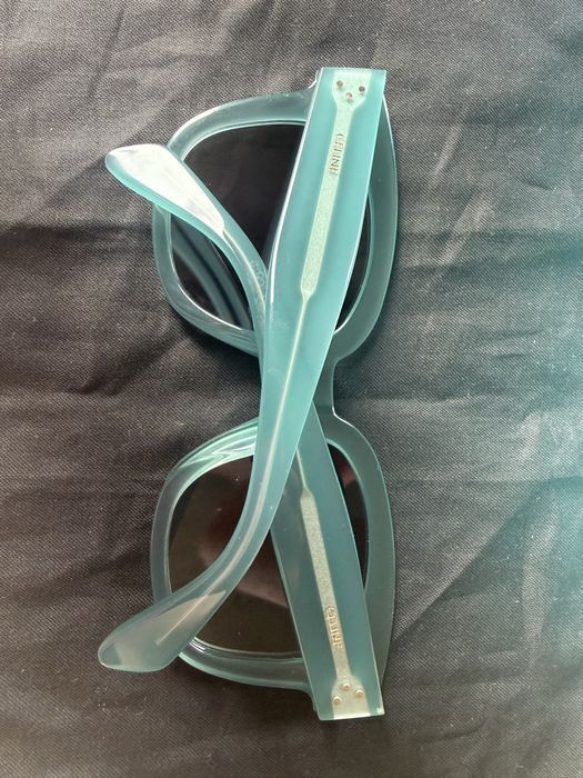 Celine ochelari de soare colectia 2025 turqouse cu lentile gri inchis