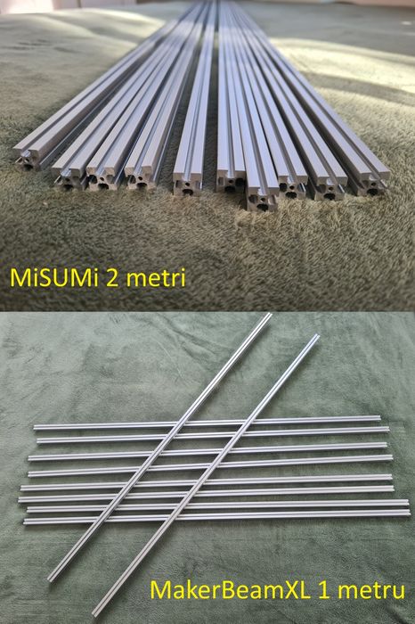 Profil aluminiu extrudat 15x15mm MakerBeamXL sau MiSUMi