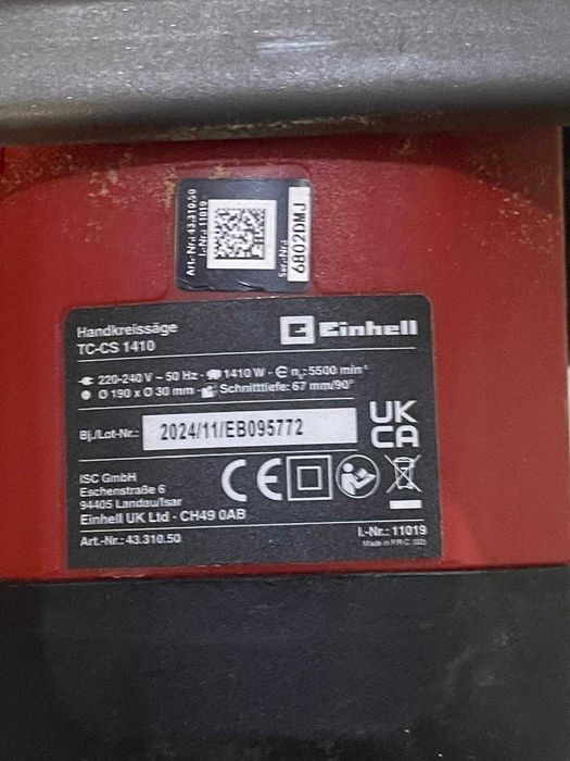 Fierăstrău circular Einhell TC-CS 1410 - pentru piese sau reparare