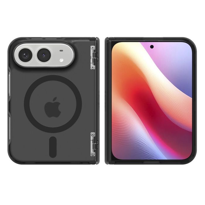 Прозрачен Магнитен Калъф със Защита на Пантата и MagSafe Spigen Ultra Hybrid Pro за iPhone Duo – Frost Black