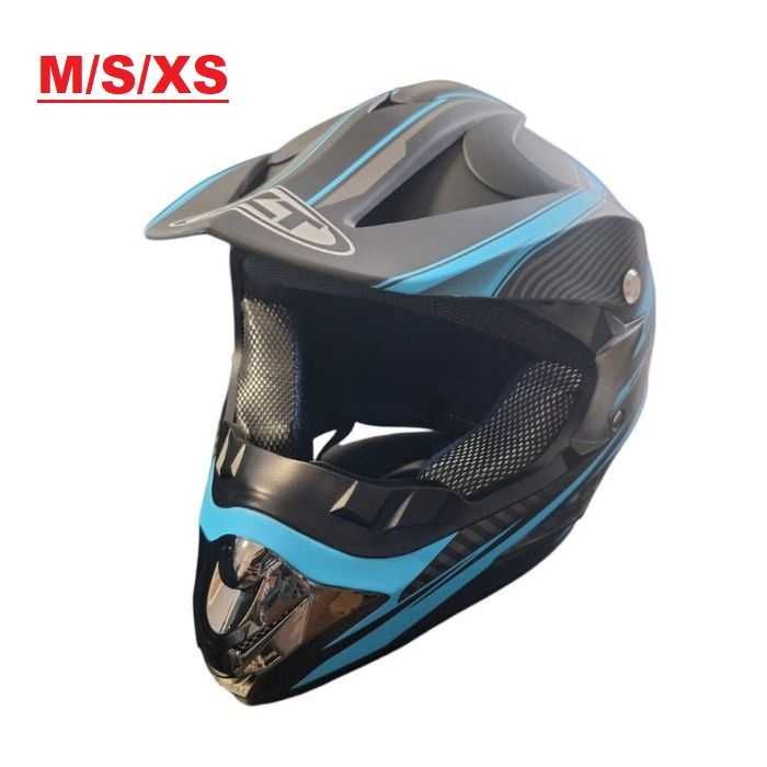 Каска мотор крос Детска Red /Blue  два цвята