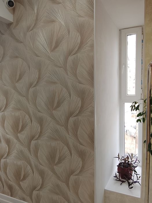 Поклейка обоев, фото, Лен,