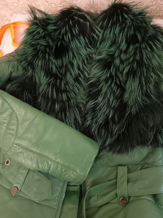 Дубленка Mondial натуральная кожа, мех чернобурки